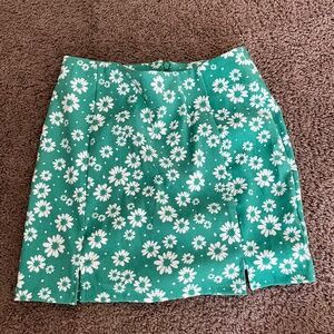 Green Floral Skirt